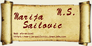 Marija Sailović vizit kartica